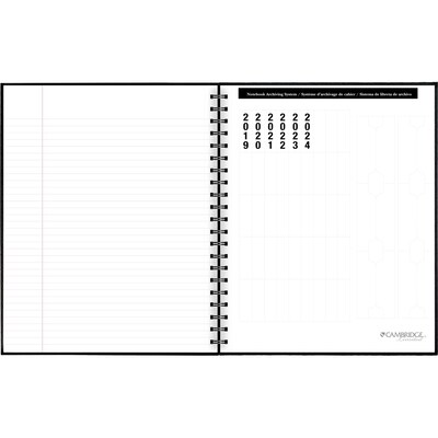 Cambridge 1-Subject Professional Notebook, 8.5" x 11", Wide Ruled, 96 Sheets, Black (06100)