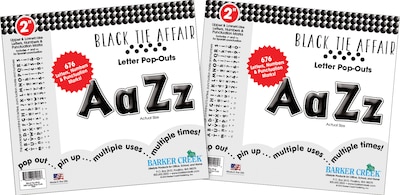 Barker Creek 2 Letter Pop-Out 2-Pack, Black Tie Affair, 1352 Characters/Set (BC3654)