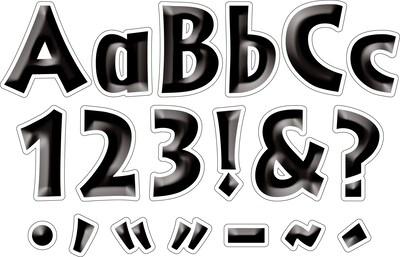 Barker Creek Black Tie Affair  2" Letters and Numbers, Black, 1352/Pack (BC3654)