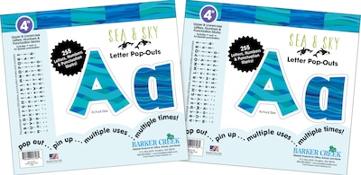 Barker Creek 4 Letter Pop-Out 2-Pack, Sea & Sky, 510 Characters/Set (BC3975)