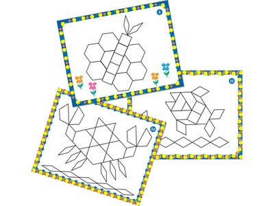 Learning Resources Pattern Block Design Cards, Assorted Colors, 20/Set (LER6133)