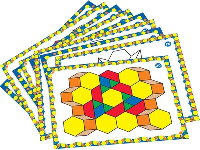 Learning Resources Pattern Block Design Cards, Assorted Colors, 20/Set (LER6133)