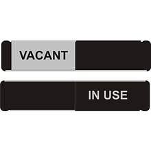 SECO Door Sign Vacant/In Use 10W x 2H Aluminum, Black and White (OF138-255X52)