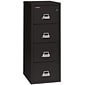 FireKing Classic 4-Drawer Vertical File Cabinet, Fire Resistant, Legal, Black, 25" (4-2125-CBL)