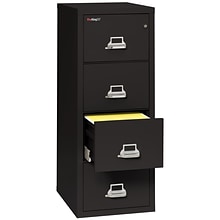 FireKing Classic 4-Drawer Vertical File Cabinet, Fire Resistant, Legal, Black, 25 (4-2125-CBL)