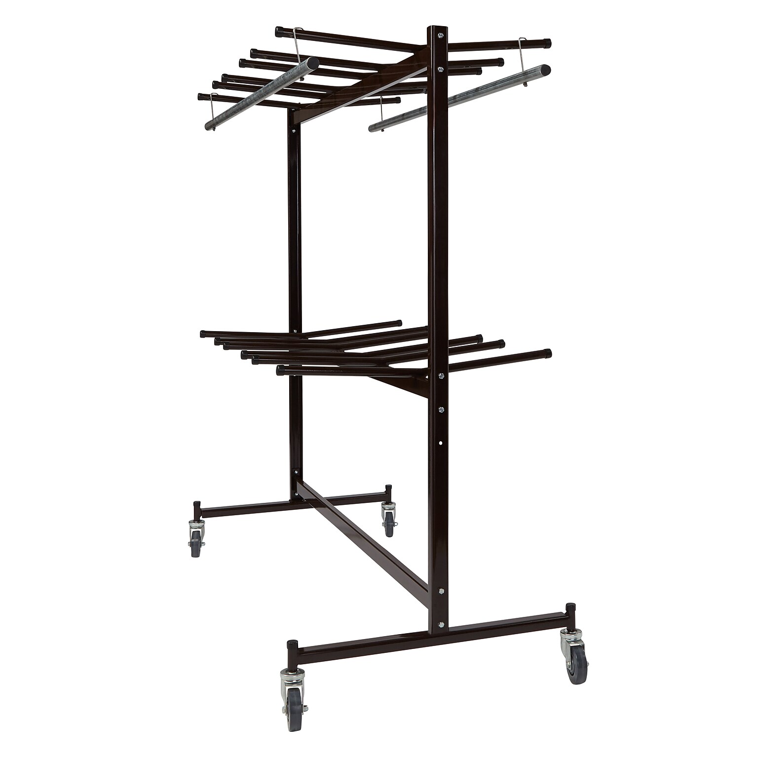 National Public Seating Folding Chair Dolly, Chair Truck w/ Checkerette Bars, Brown (84-60)