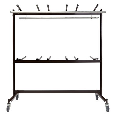 National Public Seating Folding Chair Dolly, Chair Truck w/ Checkerette Bars, Brown (84-60)