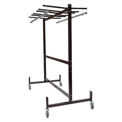 NPS Folding Chair Dolly, Table and Chair Storage Truck With Checkerette Bars, Dark Brown (42-8-60)