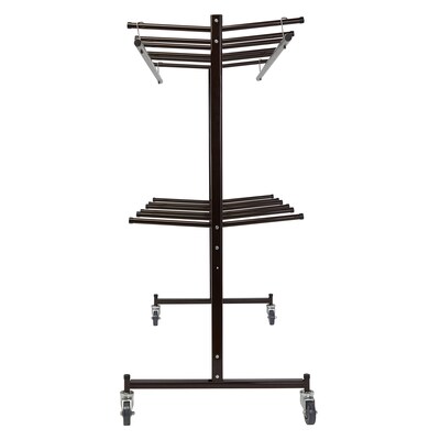 National Public Seating Folding Chair Dolly, Chair Truck w/ Checkerette Bars, Brown (84-60)