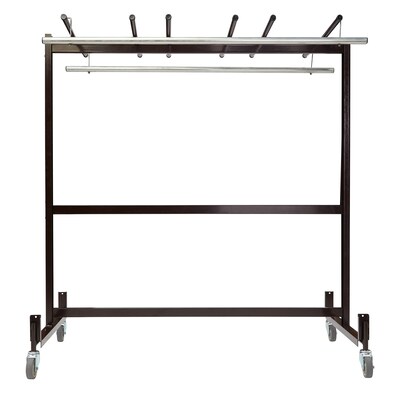 NPS Folding Chair Dolly, Table and Chair Storage Truck With Checkerette Bars, Dark Brown (42-8-60)