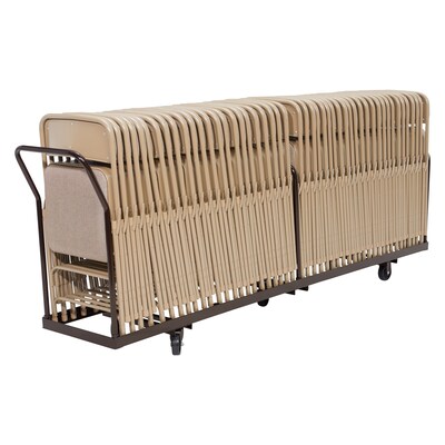 National Public Seating Folding Chair Dolly, Vertical Storage, Brown (DY-50)