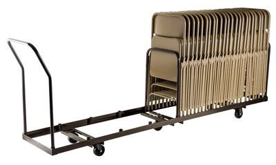 NPS Folding Chair Dolly, Vertical Storage, Brown (DY-50)
