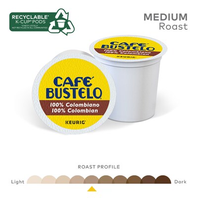 Cafe Bustelo 100% Colombian Coffee, Keurig® K-Cup® Pods, Medium Roast, 24/Box, 4 Boxes/Carton (11243