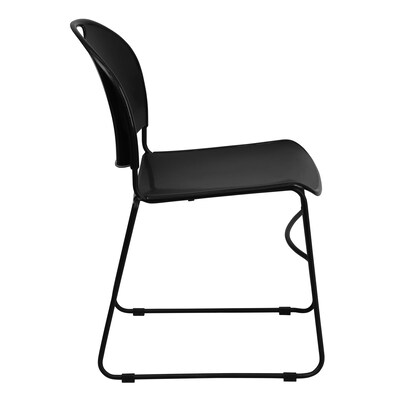 Flash Furniture HERCULES Series Plastic Ultra-Compact Stack Chair, Black (RUT188BK)