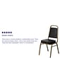 Flash Furniture HERCULES Trapezoidal Back Banquet Chairs W/Black Vinyl & Gold Frame, 4/Pack