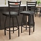 Flash Furniture HERCULES Series Traditional Metal Ladder Back Barstool, Black/Black Seat, 2-Pieces/Pack (2XU6F8BLDSWVBKV)