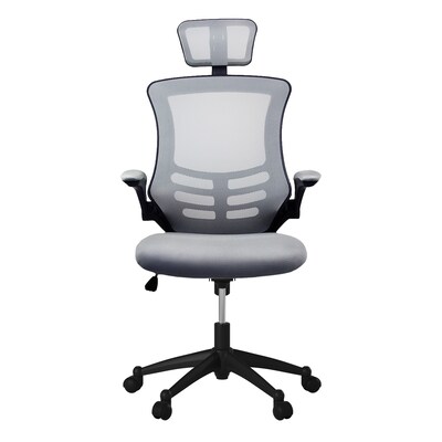 Techni Mobili Executive High Back Mesh Chair, Silver/Grey