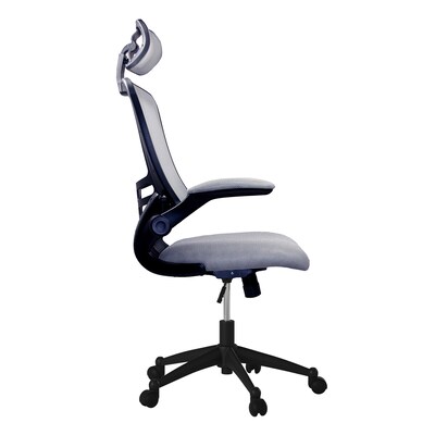 Techni Mobili Executive High Back Mesh Chair, Silver/Grey