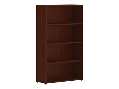 HON Mod 4-Shelf 53H Bookcase, Traditional Mahogany (HLPLBC3013B4.LTM1)