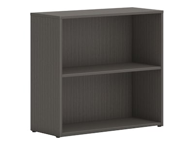 HON Mod 29"H 2-Shelf Bookcase, Slate Teak Laminate (HLPLBC3013B2.LSL1)