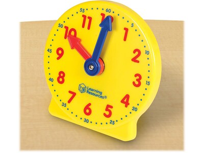 Learning Resources Big Time Mini Clock, 4", Multicolored, Multi-Grade (LER3675)