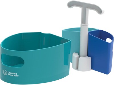 Learning Resources Create-A-Space 3.7" x 5.85" Plastic Sanitizer Station, Turquoise/Blue/White (LER4362)