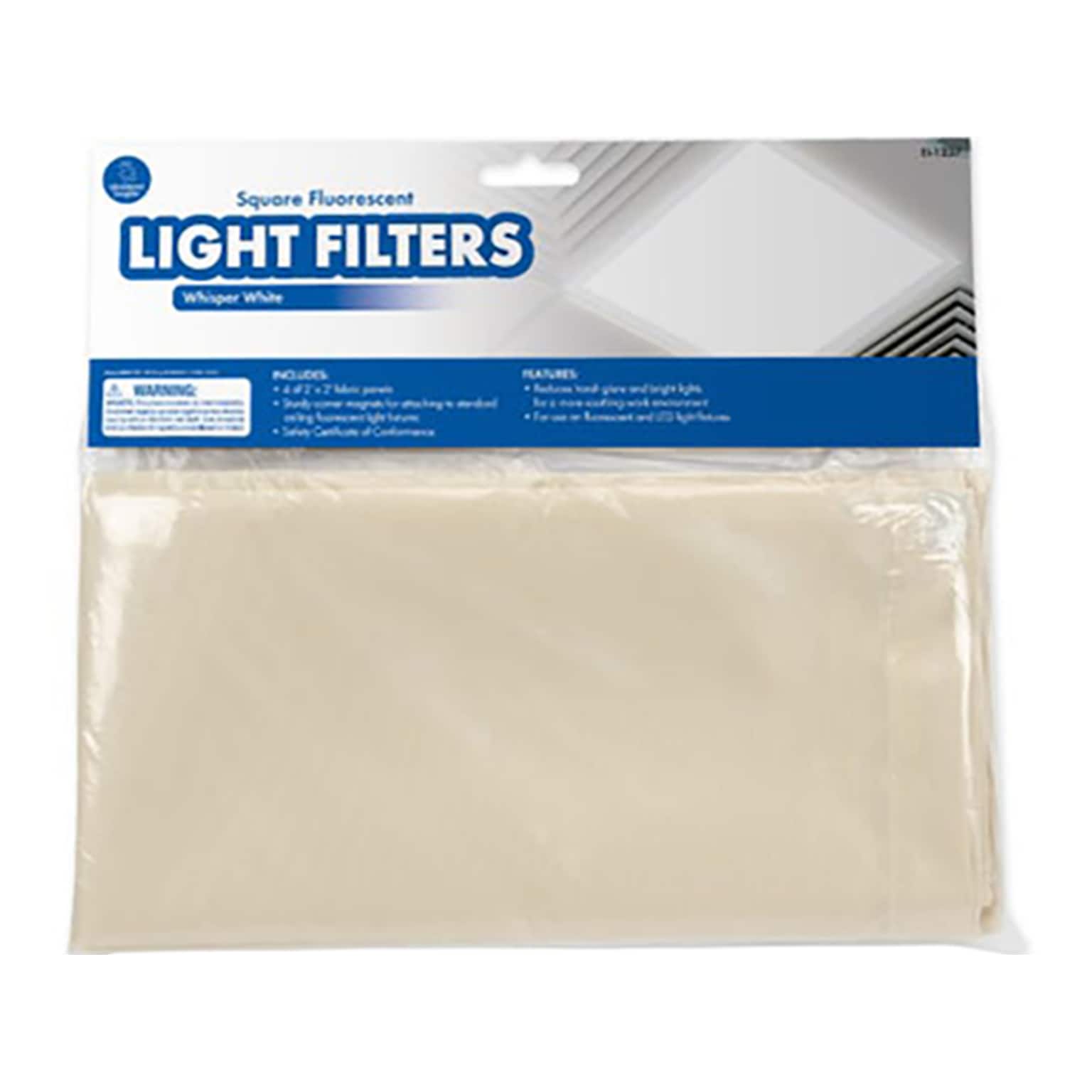 Educaitonal Insights Light Filters for Ceiling Lighting, Whisper White, 2 x 2, 4/Set (1237)