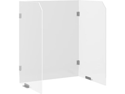 Safco Surface Mount 3-Side Hinged Wellness Screen, 23.5H x 20W, Clear Polycarbonate (7511CL)