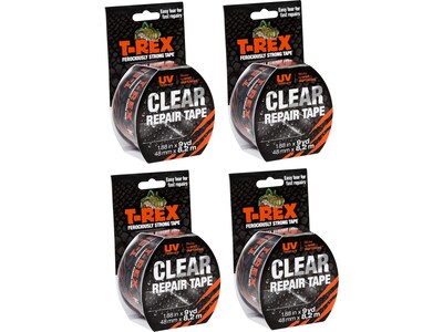 T-REX Ferociously Strong Transparent Tape, 1.88 x 9 Yds., 4 Rolls/Pack (2415354PK-STP)