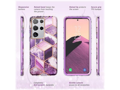 i-Blason Cosmo Marble Purple Case for Samsung Galaxy S21 Ultra (Galaxy-S21Ultra-Cosmo-Ameth)