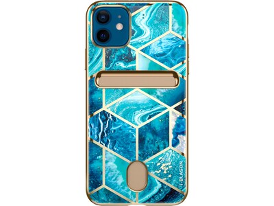 i-Blason Cosmo Ocean Blue Wallet Case for Apple iPhone 12/12 Pro (iPhone2020-6.1-CosCard-Ocean)