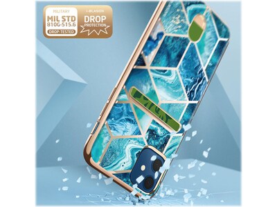 i-Blason Cosmo Ocean Blue Wallet Case for Apple iPhone 12/12 Pro (iPhone2020-6.1-CosCard-Ocean)