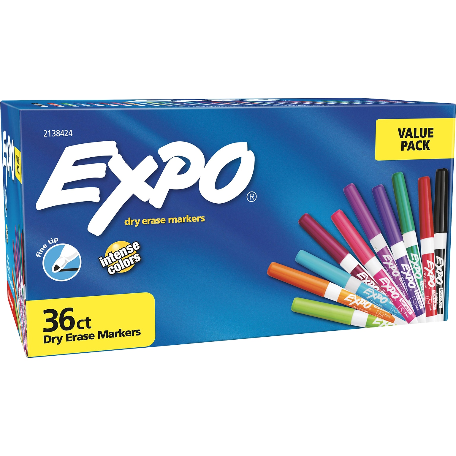 Expo Dry Erase Markers, Fine Tip, Assorted, 36/Pack (2138424)