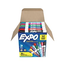 Expo Dry Erase Markers, Chisel Tip, Assorted, 36/Pack (2135174)