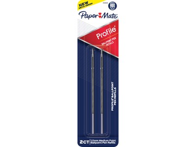 Paper Mate Profile Ballpoint Pen Refill, Medium Point, Blue Ink, 2/Pack (2130509)