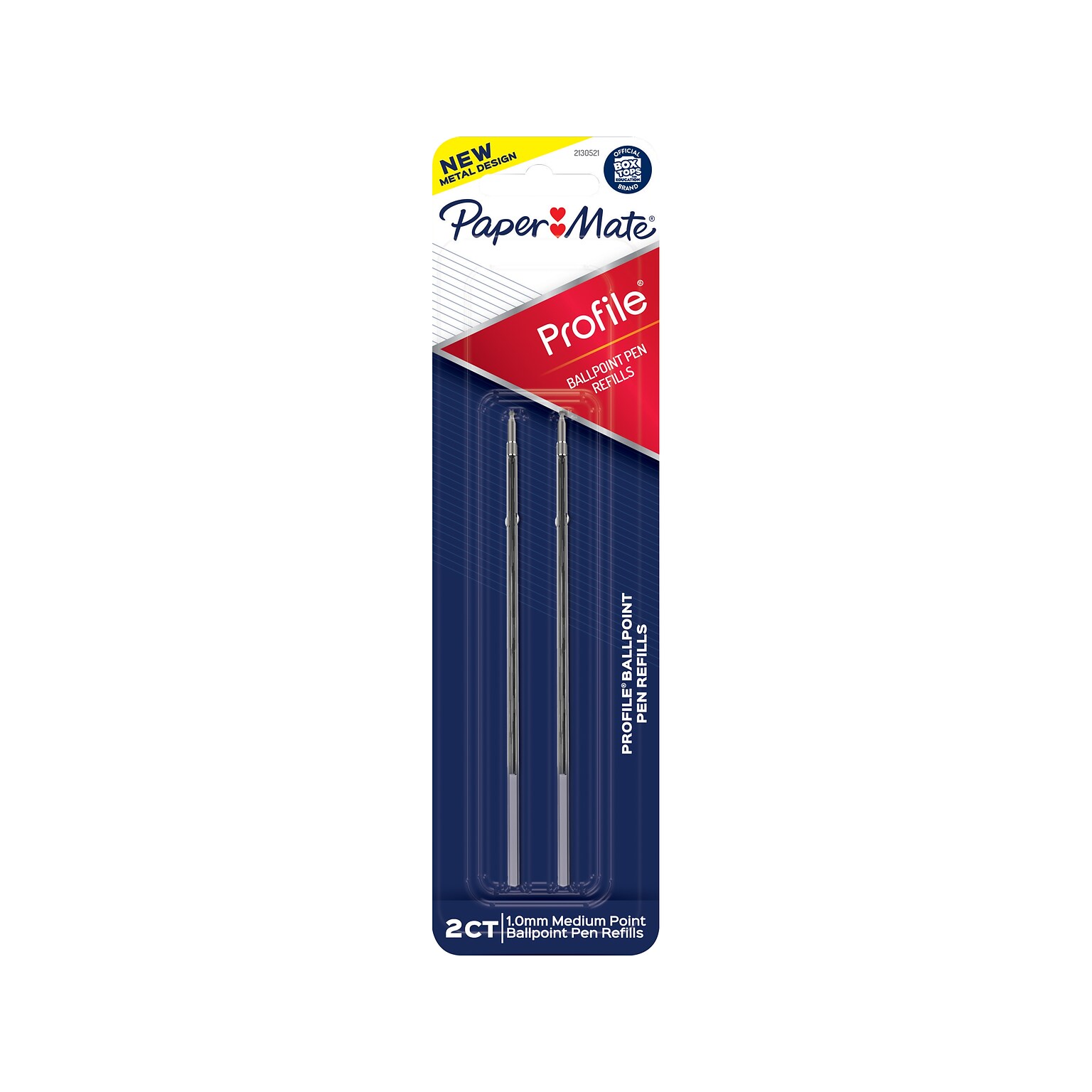 Paper Mate Profile Ballpoint Pen Refill, Medium Point, Black Ink, 2/Pack (2130521)