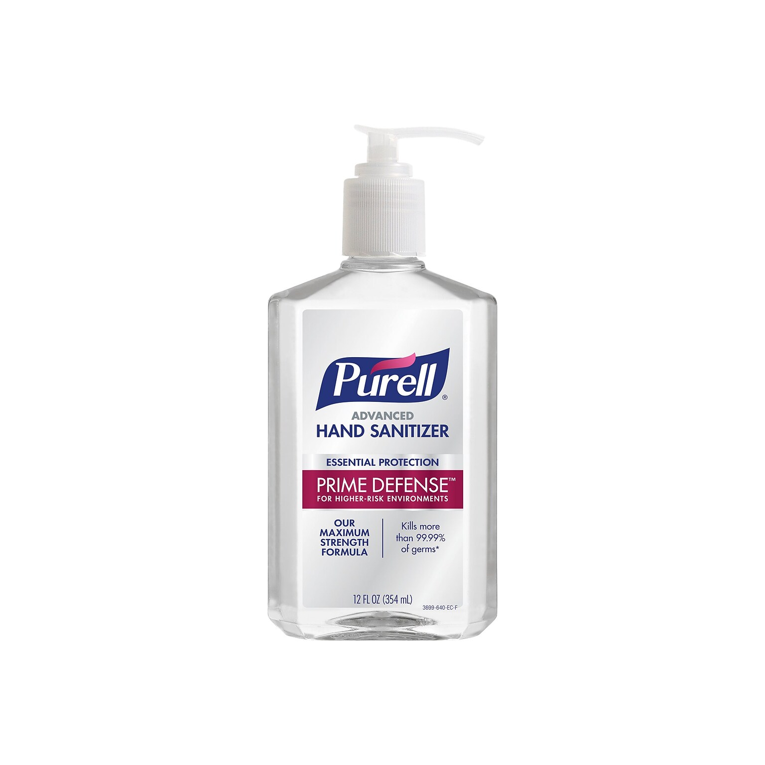 Purell Advanced Prime Defense 85% Alcohol Gel Hand Sanitizer, 12 Oz., 12/Carton (3699-12)