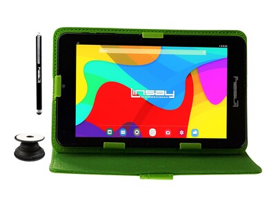 Linsay 7 Tablet, WiFi, 2GB RAM, 64GB Storage, Android 13, Black/Green (F7UHDCGP)