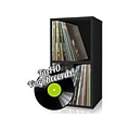 Way Basics 29.1 H x 15 W Eco 2-Shelf Modern Cube Storage and Vinyl Record Shelf, Black Wood Grain