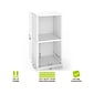 Way Basics 29.1" H x 15" W Eco 2-Shelf Modern Cube Storage and Vinyl Record Shelf, White (BS-SCUBE-2-WE)