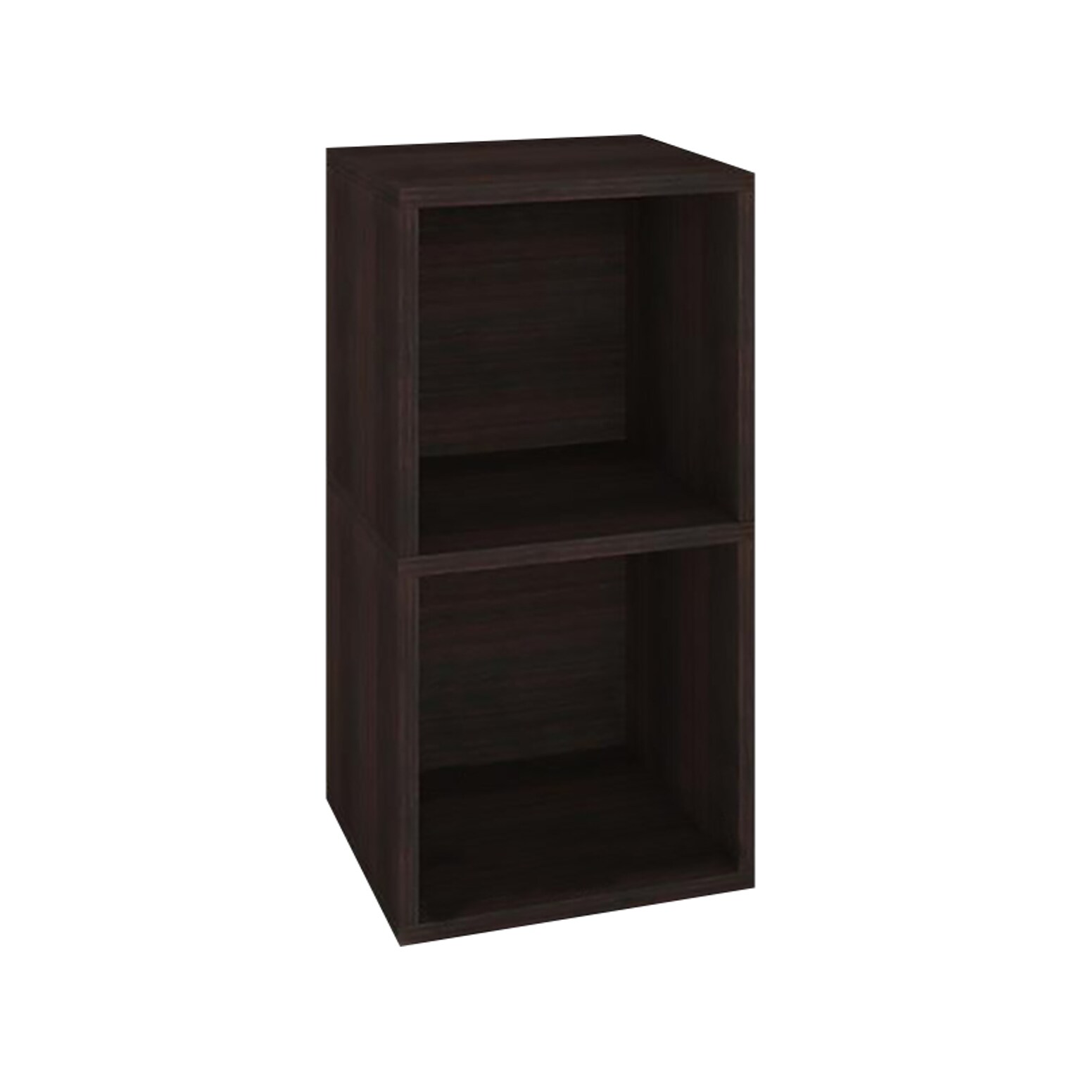 Way Basics 29.1 H x 15 W Eco 2-Shelf Modern Cube Storage and Vinyl Record Shelf, Espresso Wood Grain (BS-SCUBE-2-EO)