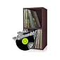 Way Basics 29.1" H x 15" W Eco 2-Shelf Modern Cube Storage and Vinyl Record Shelf, Espresso Wood Grain (BS-SCUBE-2-EO)