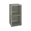 Way Basics 29.1 H x 15 W Eco 2-Shelf Modern Cube Storage and Vinyl Record Shelf, Gray Wood Grain (