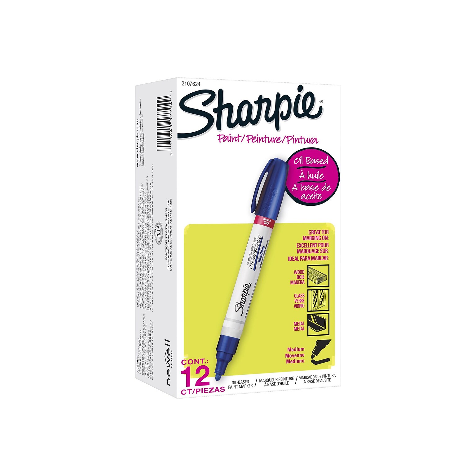 Sharpie Tank Paint Marker, Medium Tip, Blue, 12/Pack (2107624)