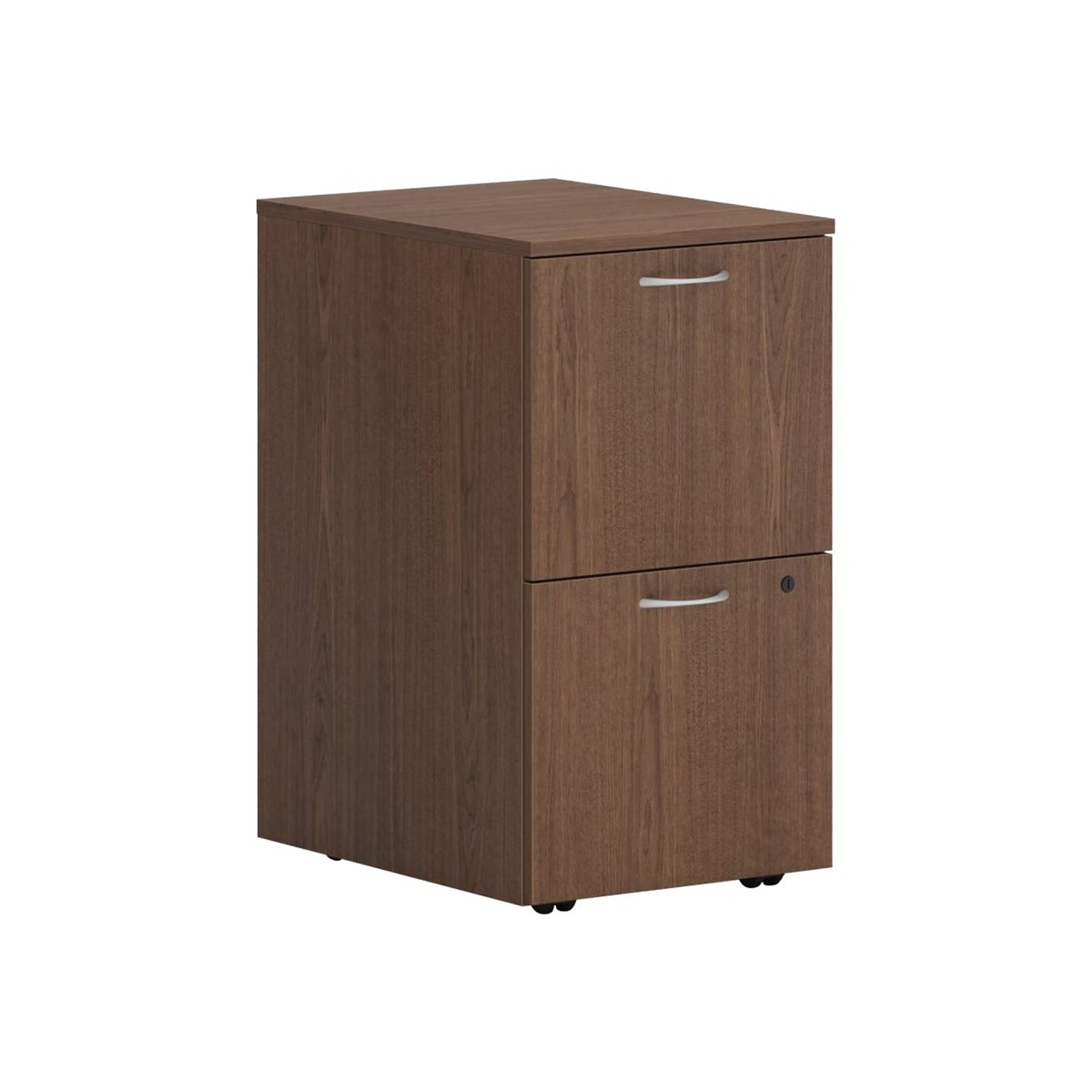 HON Mod 2-Drawer Mobile Vertical File Cabinet, Letter/Legal Size, Lockable, 28H x 15W x 20D, Slate Teak (HONPLPMFFLS1)