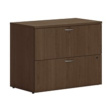 HON Mod 2-Drawer Lateral File Cabinet, Letter/Legal Size, Lockable, 29H x 36W x 20D, Sepia Walnut