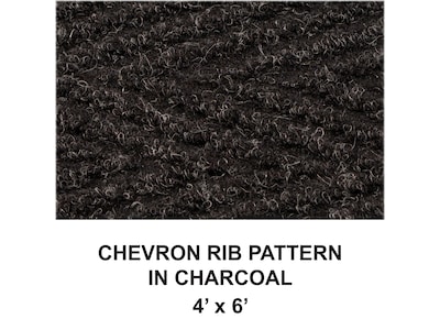 Apache Mills Chevron Rib Carpet Mat, 72" x 48", Charcoal (01435170140000600A)