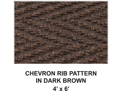 Apache Mills Chevron Rib Carpet Mat, 72" x 48", Dark Brown (01435140840000600A)