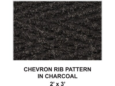 Apache Mills Chevron Rib Carpet Mat, 36" x 24", Charcoal (01435170120000300A)