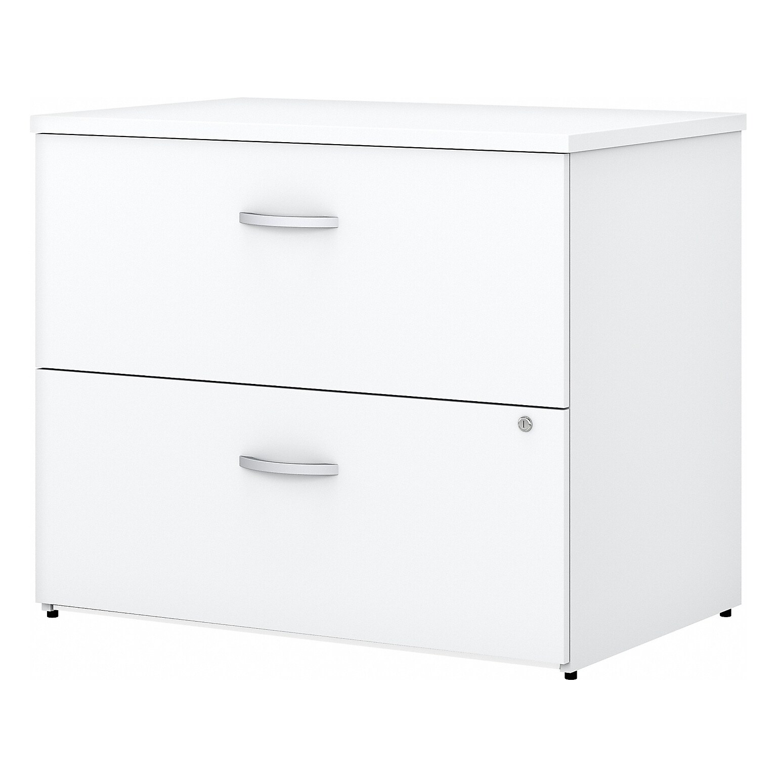 Bush Business Furniture Easy Office 2-Drawer Lateral File Cabinet, Locking, Letter/Legal, Pure White, 36 (EO109WHSU)